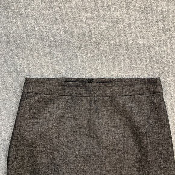 Ann Taylor Skirt Women 6 Gray Lined Pencil Wool Blend Button Pleat Back Zip - Picture 4 of 12